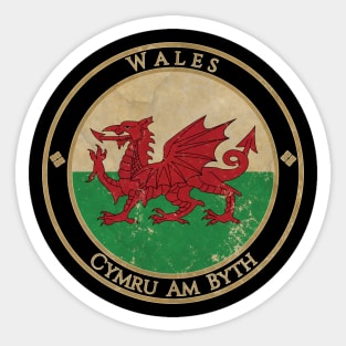 Vintage Wales Welsh Europe European EU Flag Sticker